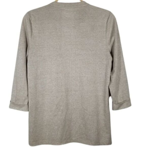 TALBOTS Preppy Lightweight Metallic Beige Top - Picture 5 of 5